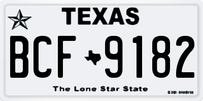 TX license plate BCF9182