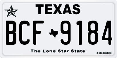 TX license plate BCF9184