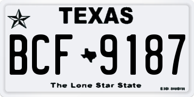 TX license plate BCF9187