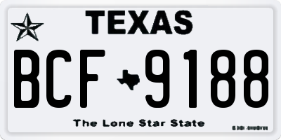 TX license plate BCF9188