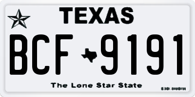 TX license plate BCF9191