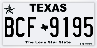 TX license plate BCF9195
