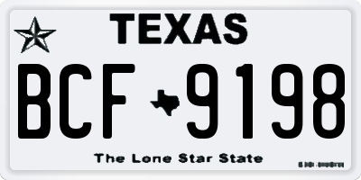 TX license plate BCF9198
