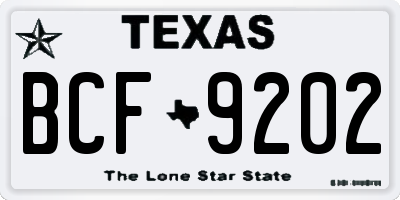 TX license plate BCF9202