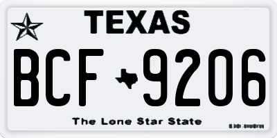 TX license plate BCF9206