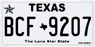 TX license plate BCF9207
