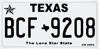 TX license plate BCF9208
