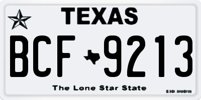 TX license plate BCF9213