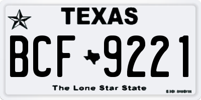 TX license plate BCF9221