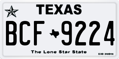 TX license plate BCF9224