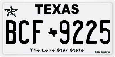 TX license plate BCF9225