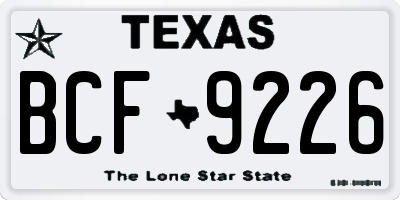 TX license plate BCF9226