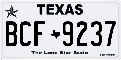 TX license plate BCF9237