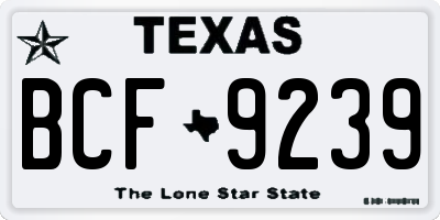 TX license plate BCF9239