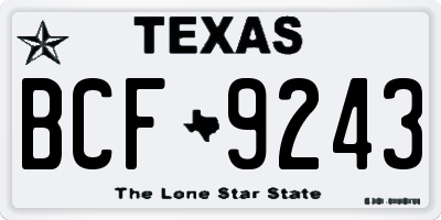 TX license plate BCF9243