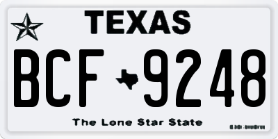 TX license plate BCF9248