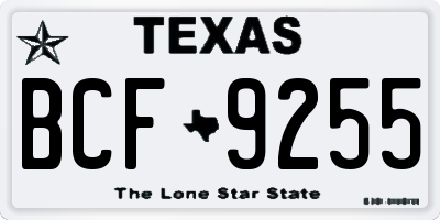 TX license plate BCF9255