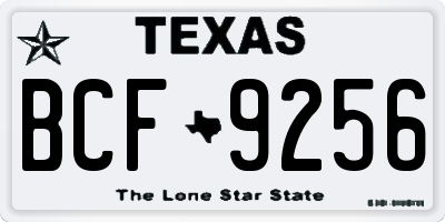 TX license plate BCF9256