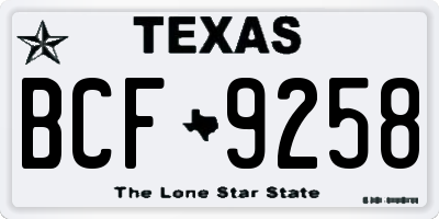 TX license plate BCF9258