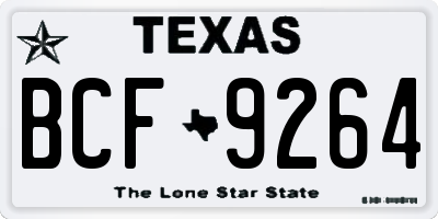 TX license plate BCF9264