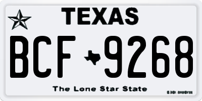 TX license plate BCF9268