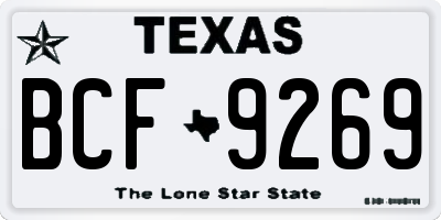 TX license plate BCF9269