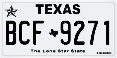 TX license plate BCF9271