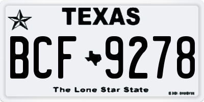 TX license plate BCF9278