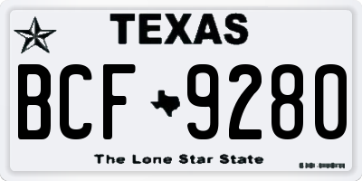 TX license plate BCF9280