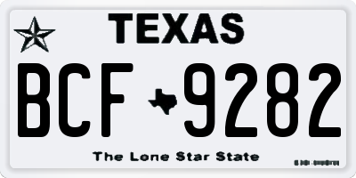 TX license plate BCF9282