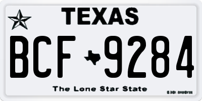 TX license plate BCF9284