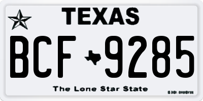 TX license plate BCF9285