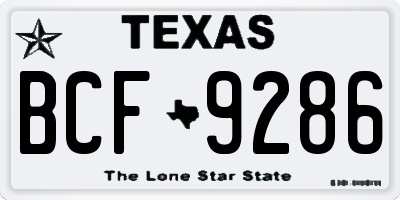 TX license plate BCF9286
