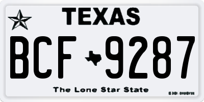 TX license plate BCF9287