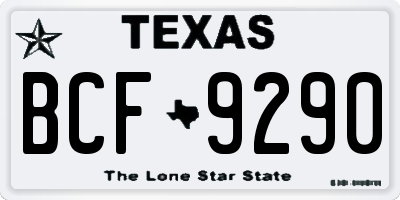 TX license plate BCF9290