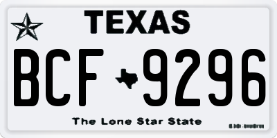 TX license plate BCF9296