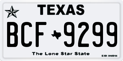 TX license plate BCF9299