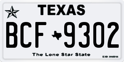 TX license plate BCF9302