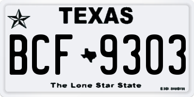 TX license plate BCF9303