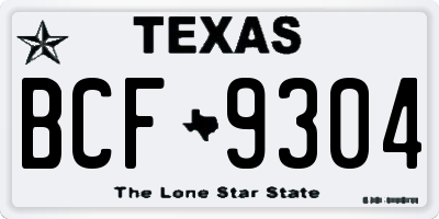 TX license plate BCF9304