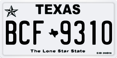 TX license plate BCF9310