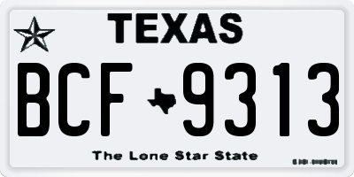 TX license plate BCF9313