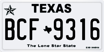 TX license plate BCF9316