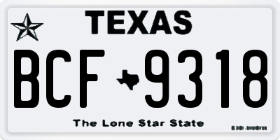 TX license plate BCF9318