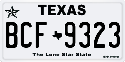 TX license plate BCF9323
