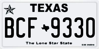 TX license plate BCF9330