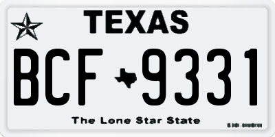 TX license plate BCF9331