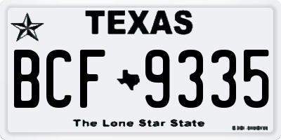 TX license plate BCF9335