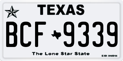 TX license plate BCF9339