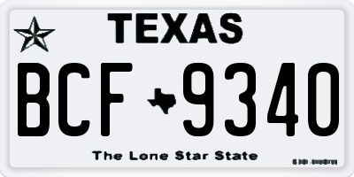 TX license plate BCF9340